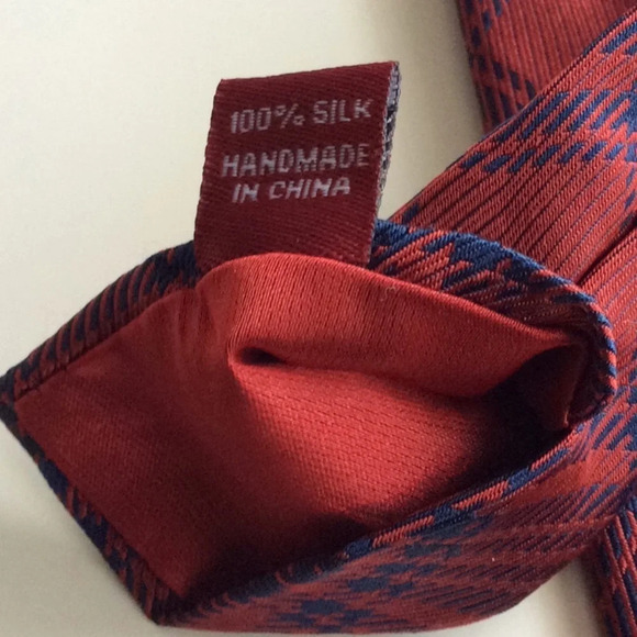 Southern Proper Red & Navy Blue Striped Silk Tie - Picture 4 of 8